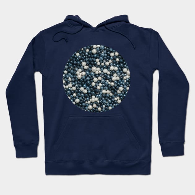 Black, White and Silver Sprinkle Spheres Candy Photograph Circle Hoodie by love-fi